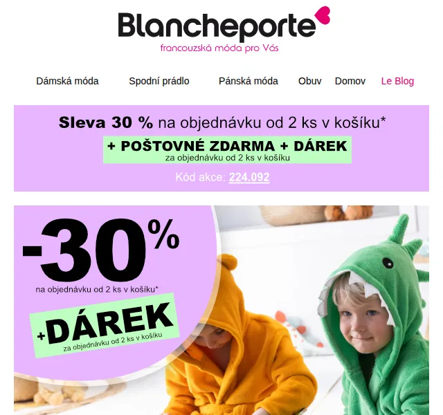 Blancheporte: 30% sleva + dárek k svátku – červenec 2026 | Nuslet.cz