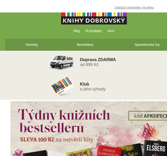 KnihyDobrovsky.cz: Sleva 100 Kč na bestsellery – červen 2026 | Nuslet.cz