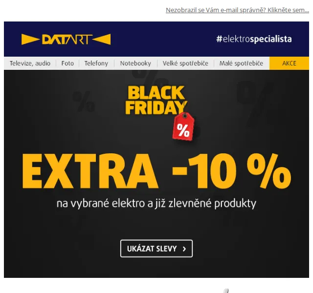 DATART: 10% extra sleva během Black Friday – červen 2026 | Nuslet.cz