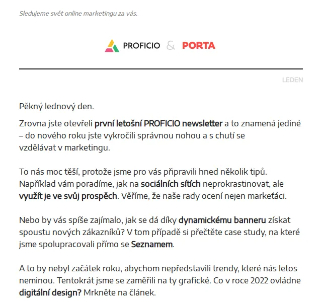 PROFICIO tým: Novinky z online marketingu – leden 2022 | Nuslet.cz
