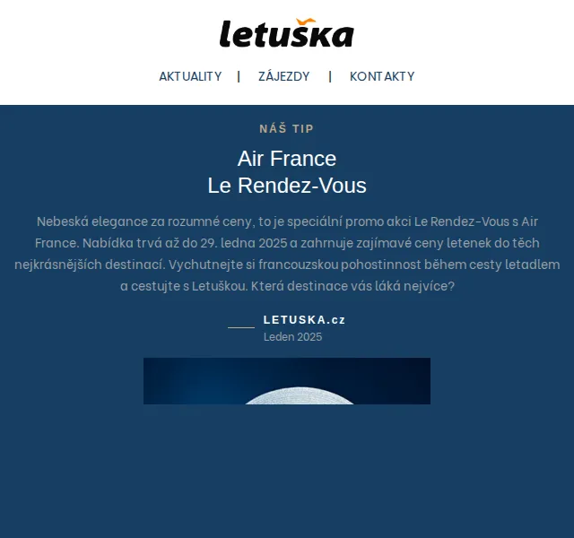 Letuška.cz: Air France Le Rendez-Vous + dárkové poukazy – červenec 2026 | Nuslet.cz