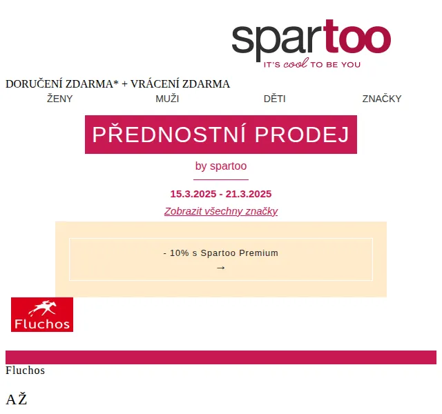 Spartoo: sleva až 70 % na Fluchos, Crocs, Pikolinos aj. – březen 2026 | Nuslet.cz
