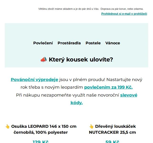 Výprodej povlečení: Povlečení od 199 Kč a dekorace – červen 2026 | Nuslet.cz