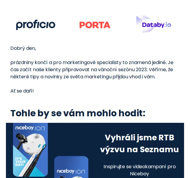 PROFICIO tým: Marketingová strategie Vánoce 2023 – červen 2023 | Nuslet.cz