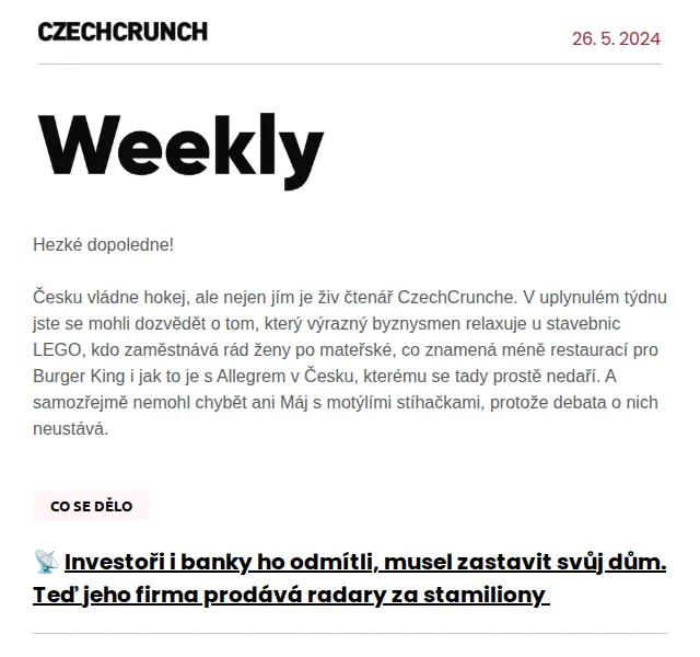 CzechCrunch: přehled byznysových novinek – červen 2026 | Nuslet.cz