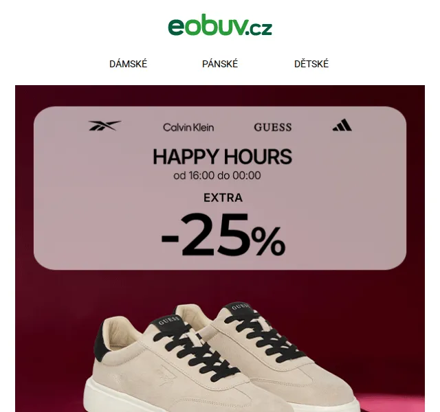 eobuv.cz: Happy Hours sleva 25 % na boty – říjen 2025 | Nuslet.cz