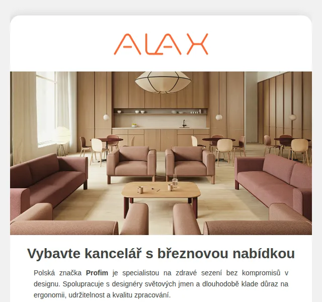 ALAX nábytek: Sleva 10 % na Profim – březen 2026 | Nuslet.cz