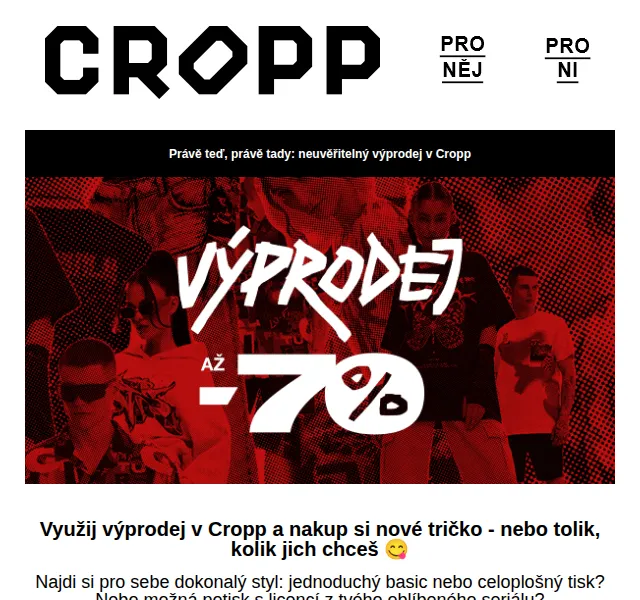 Cropp: Výprodej triček – červen 2026 | Nuslet.cz
