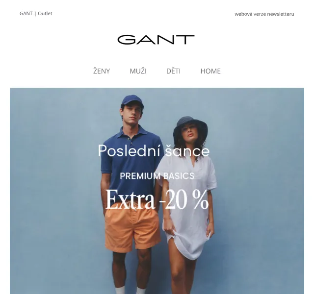 GANT: -20 % na outlet zboží – slevový kód | Nuslet