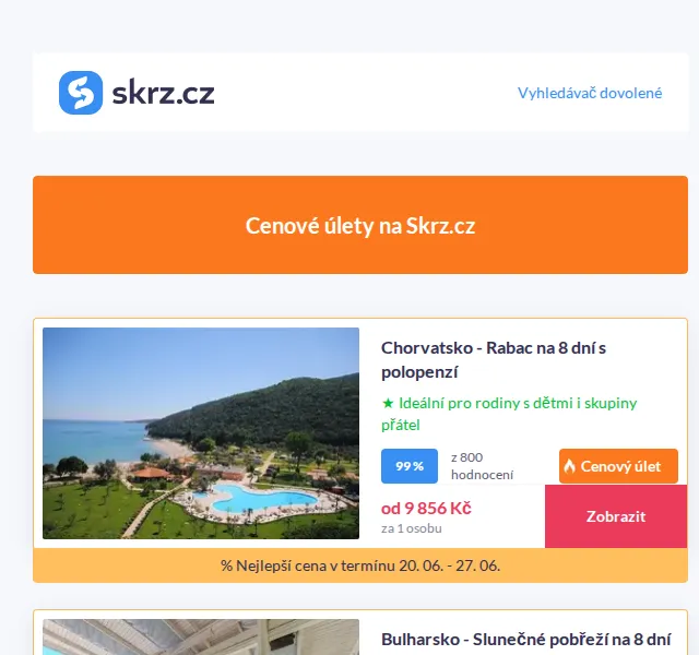 Skrz: Dovolená u moře all inclusive od 7 590 Kč – červen 2026 | Nuslet.cz