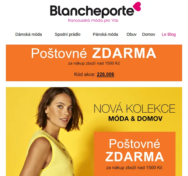 Blancheporte: Nová kolekce jaro-léto 2026 – s poštovným zdarma