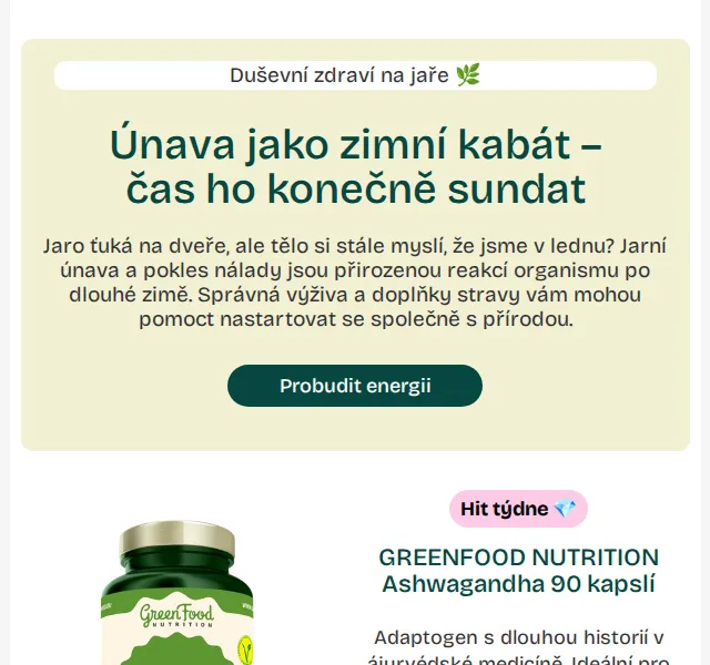 Pilulka.cz: Jarní energie s Ashwagandhou a hořčíkem – červen 2026 | Nuslet.cz