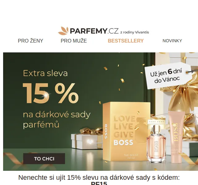 Parfemy.cz: 15% sleva na dárkové sady – červen 2026 | Nuslet.cz