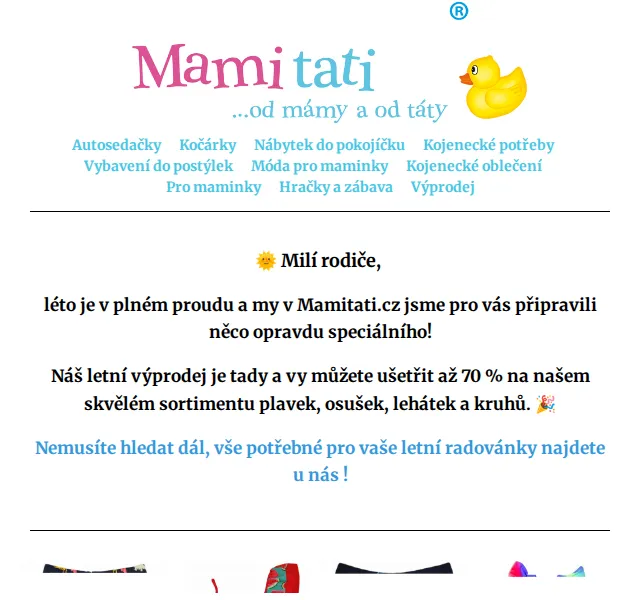 Mamitati.cz: Letní výprodej se slevami až 70 % – červen 2026 | Nuslet.cz