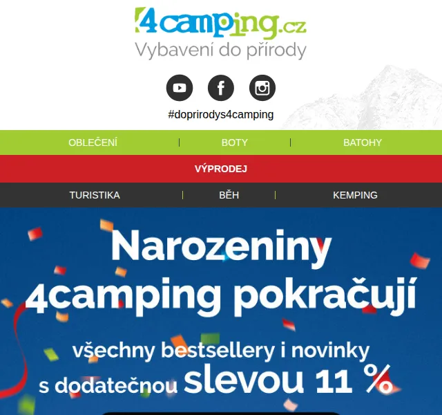 4camping: dodatečná sleva 11 % – červen 2026 | Nuslet.cz