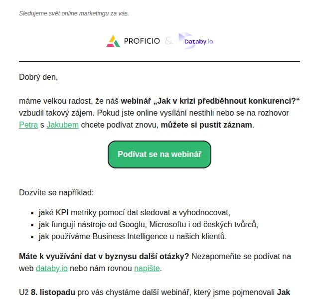 PROFICIO tým: Záznam webináře Jak v krizi předběhnout konkurenci? – červen 2026 | Nuslet.cz