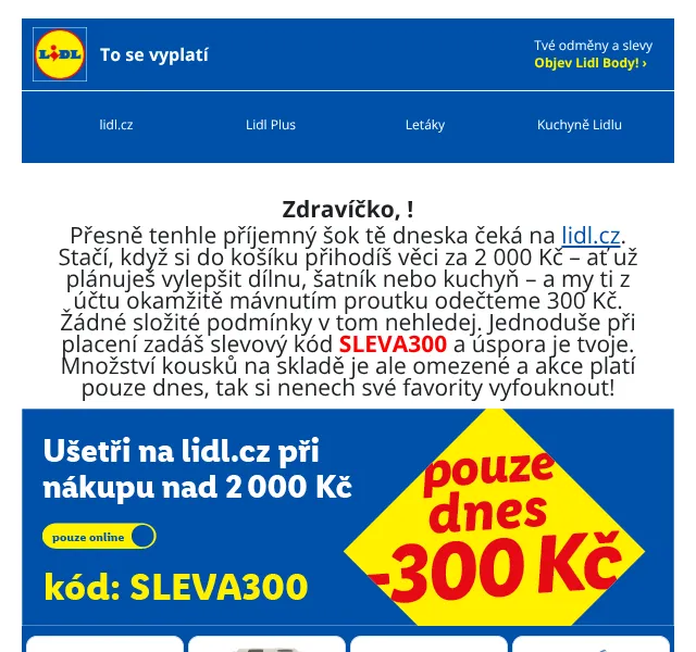 Lidl Plus: 300 Kč sleva na nákup — červenec 2026 | Nuslet.cz