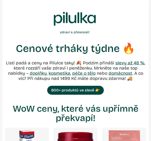 Pilulka.cz: Podzimní slevy až 48 % – červen 2026 | Nuslet.cz
