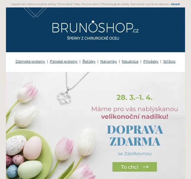 BRUNOshop: doprava zdarma na šperky – červenec 2026 | Nuslet.cz
