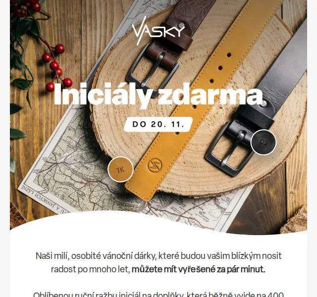 Vasky: Iniciály zdarma na doplňky – červen 2026 | Nuslet.cz