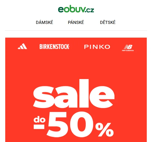 eobuv.cz: Sandály, tenisky, pantofle až -50 % – červen 2026 | Nuslet.cz