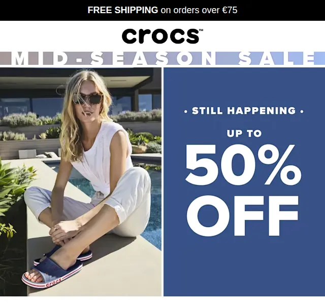 Crocs: Mid-Season Sale až 50 % sleva – červen 2026 | Nuslet.cz