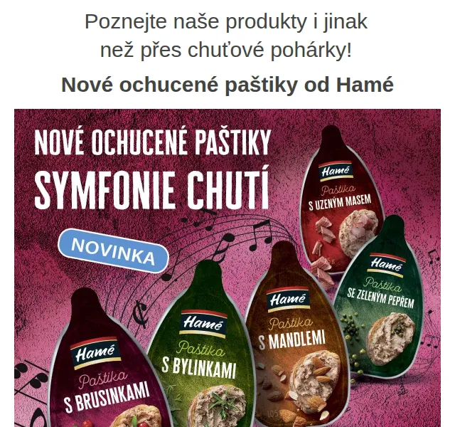 Váš HRUŠKA tým: Nové paštiky Hamé – červenec 2026 | Nuslet.cz