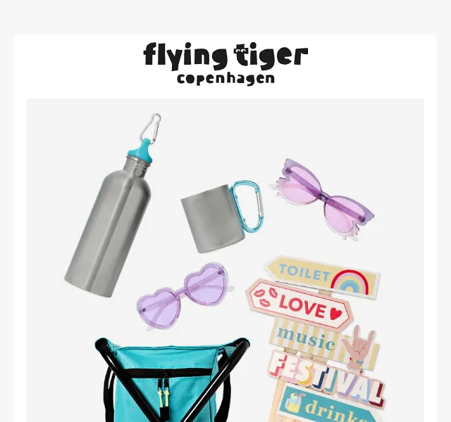 Flying Tiger Copenhagen: Letní festivalové vybavení od 2 € – červenec 2026 | Nuslet.cz
