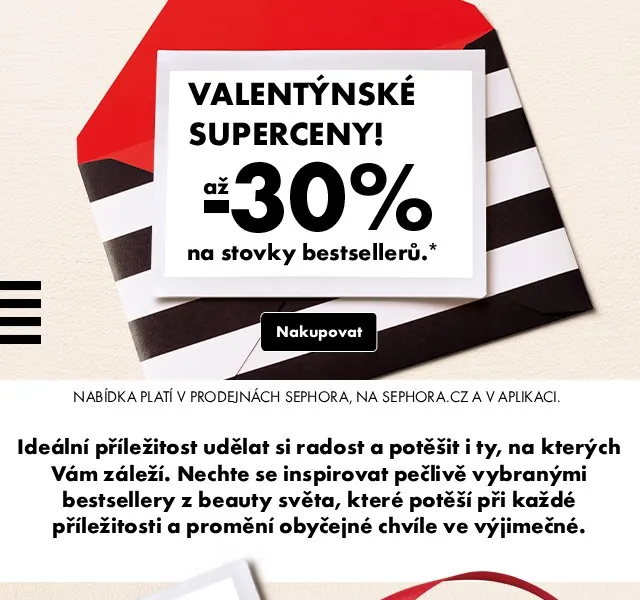 Sephora: Valentýnské superceny až –30 % – červen 2026 | Nuslet.cz