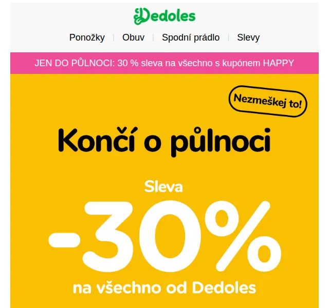 Dedoles.cz: 30% sleva na vše – červen 2026 | Nuslet.cz