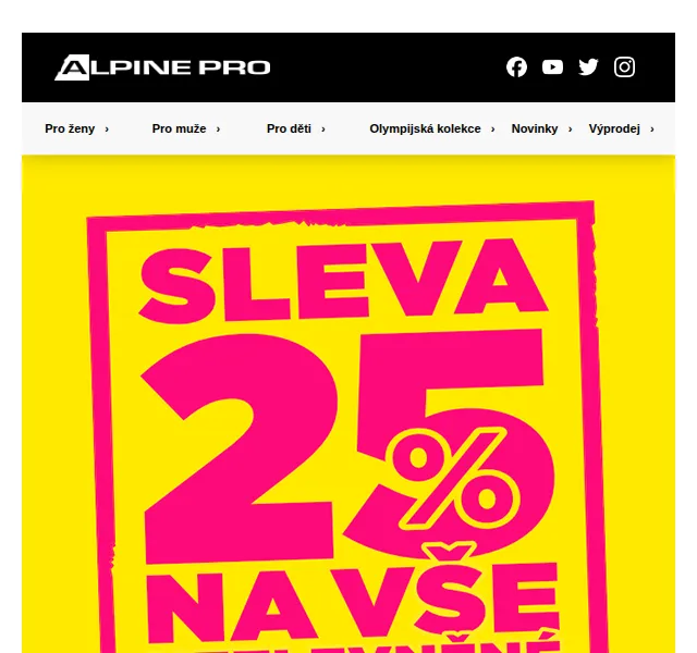 ALPINE PRO: Sleva 25 % na vše nezlevněné – červen 2026 | Nuslet.cz