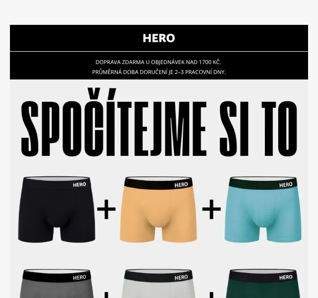 HERO: Boxerky za pár haléřů na nošení – srpen 2026