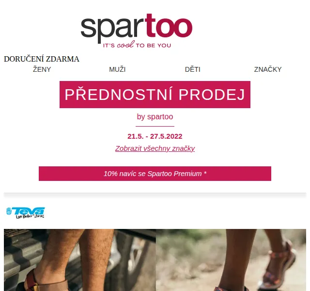 Spartoo.cz: Až -50 % na Teva, Moony Mood a Casual Attitude – červen 2026 | Nuslet.cz