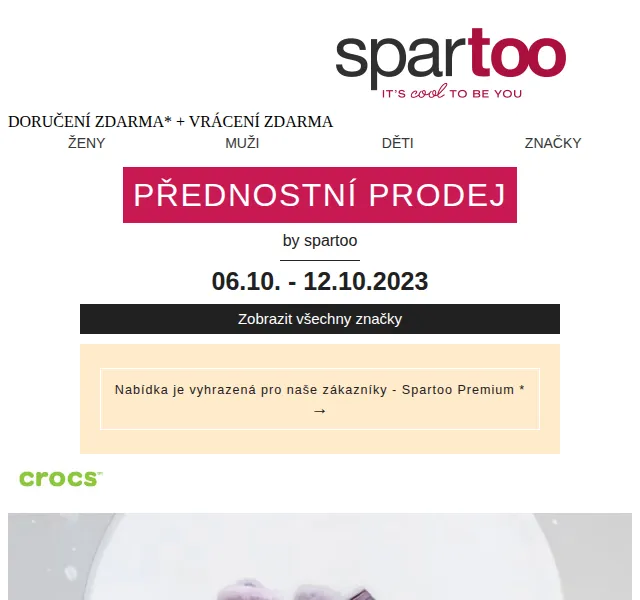 Spartoo: Slevy až -50 % na Crocs, Desigual a Guess – říjen 2023 | Nuslet.cz
