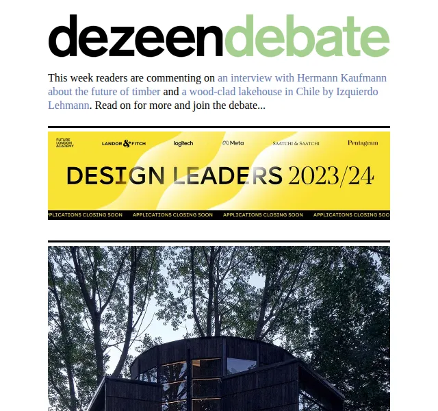Dezeen Daily: Dřevěná architektura a udržitelný design – červen 2026 | Nuslet.cz