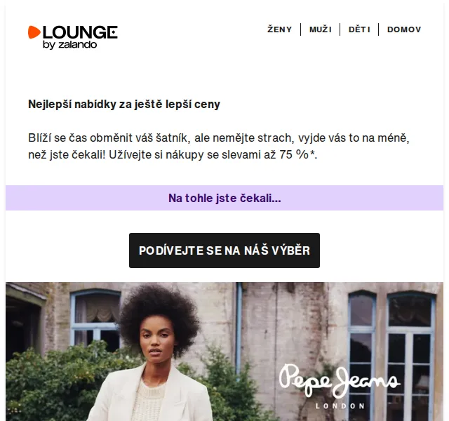 Lounge by Zalando: Pepe Jeans, Hollister, Armani – slevy až 75 % – červen 2026 | Nuslet.cz