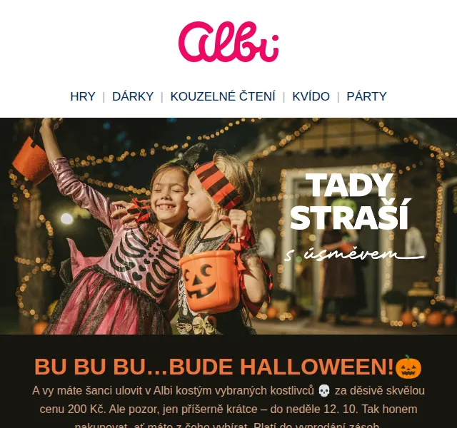 Albi: Halloween kostlivci od 200 Kč – říjen 2026 | Nuslet.cz
