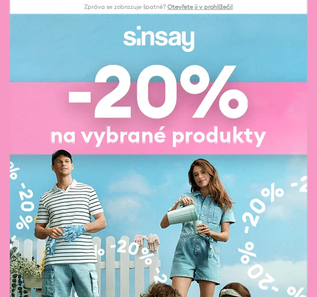 Sinsay: -20 % na Rodinné Nakupování – červen 2026 | Nuslet.cz