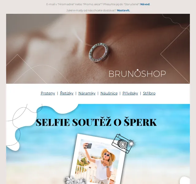 BRUNOshop.cz: Selfie soutěž o šperk zdarma – červenec 2024 | Nuslet.cz