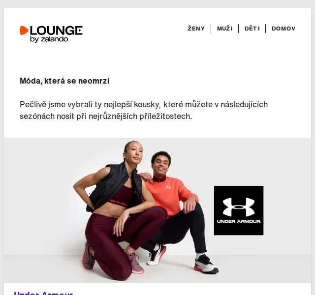 Lounge by Zalando: GANT, Under Armour, Geox – slevy až 73 % | červen 2026 | Nuslet.cz