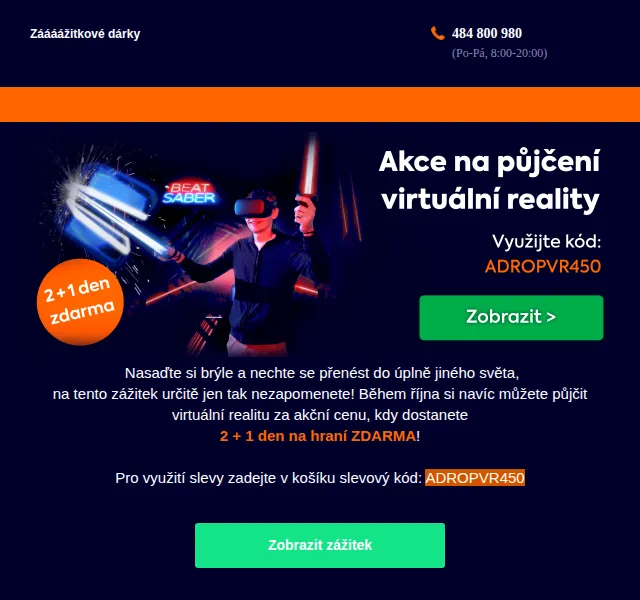 Adrop: Půjčení virtuální reality 2+1 den zdarma – červen 2026 | Nuslet.cz