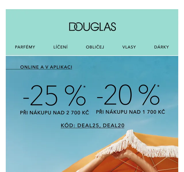 Douglas CZ: až -25 % na parfémy a kosmetiku – srpen 2026