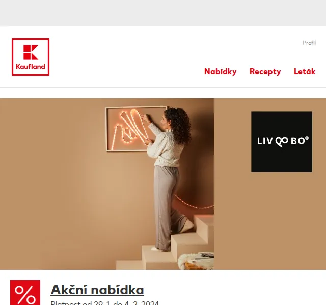 Kaufland: Osvětlení liv&boled se slevou od 149 Kč – červen 2026 | Nuslet.cz