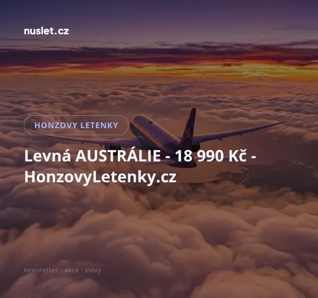 Honzovy letenky: Austrálie 18 990 Kč – červenec 2026