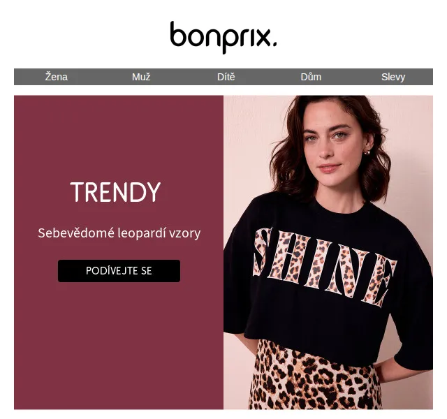 Bonprix: Leopardí trička od 129 Kč – výprodej červen 2026 | Nuslet.cz