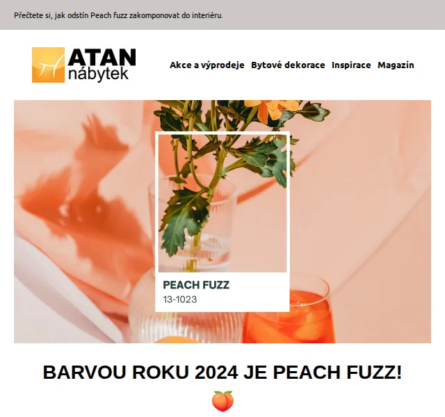 ATAN nábytek: Barva roku 2024 Peach Fuzz – červen 2026 | Nuslet.cz