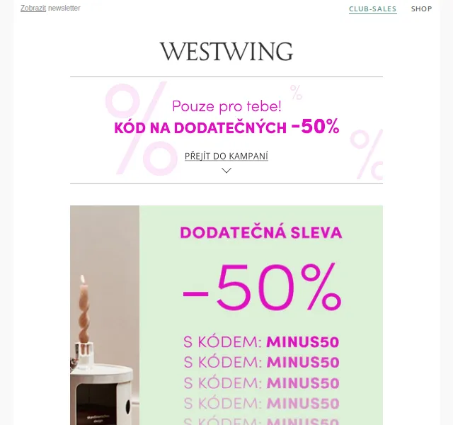 Westwing: kolekce nábytek, zahrada, dekorace s až 50% slevou – červen 2026 | Nuslet.cz