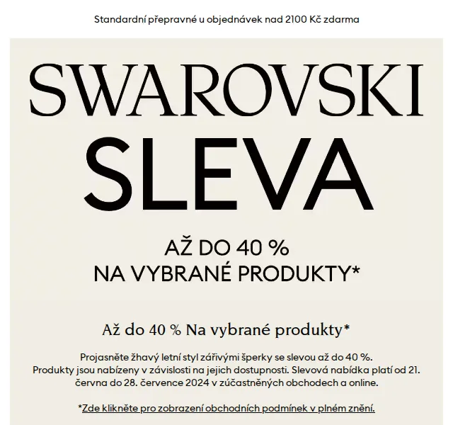 Swarovski: Sleva až 40 % na šperky – červenec 2026 | Nuslet.cz