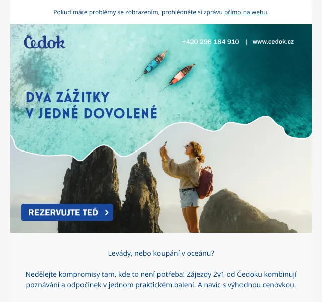 Čedok: Zájezdy 2v1 – Egypt, Řecko, Turecko od 26 490 Kč – červen 2026