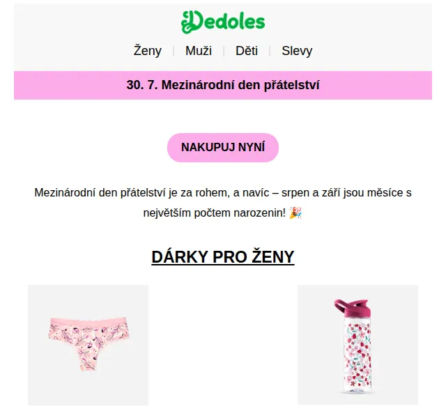 Dedoles.cz: Dárky do 495 Kč – červen 2026 | Nuslet.cz